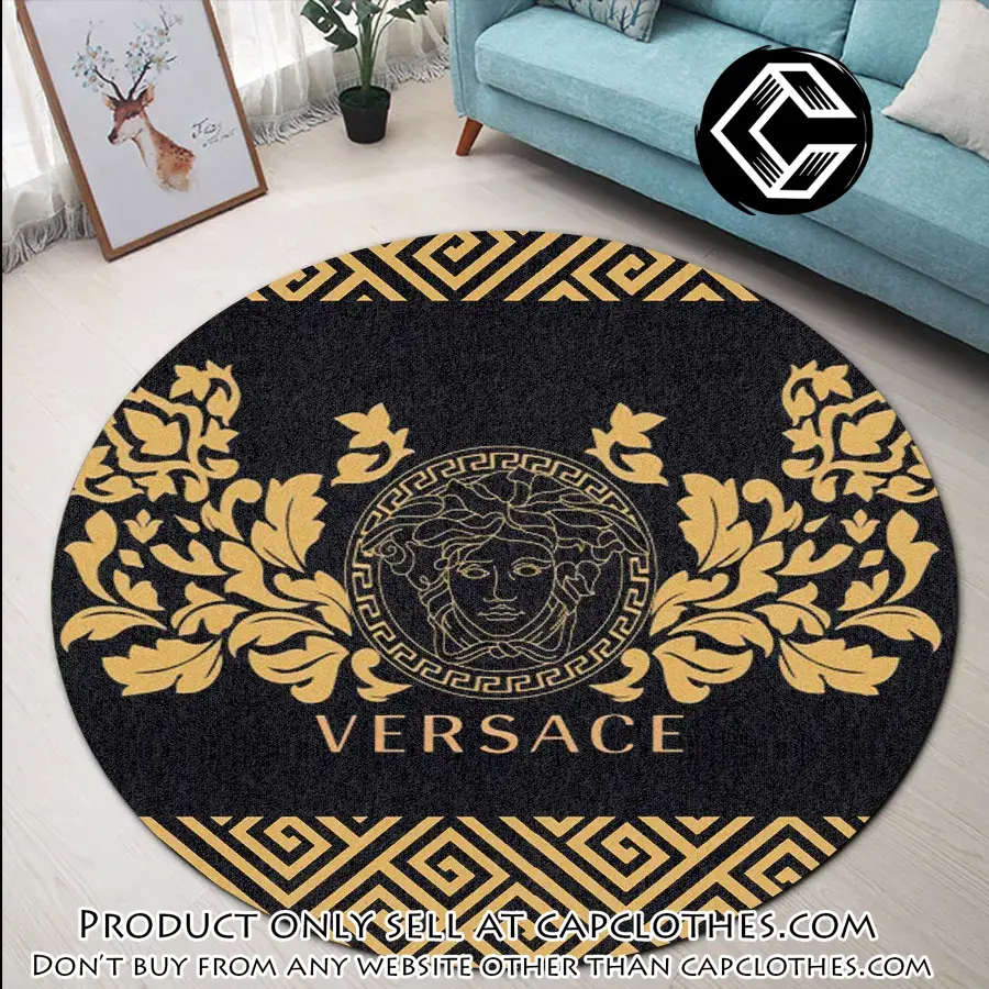 Versace medusa pattern luxury brand round rug carpet home decor cc5241154